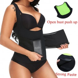 Neoprene Open Bust Tummy Control Waist Trainer Vest Shapewear