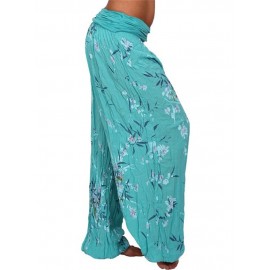 Casual Women Wide Leg Floral Print Trouser Pants