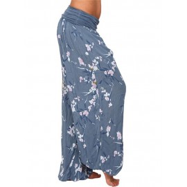 Casual Women Wide Leg Floral Print Trouser Pants