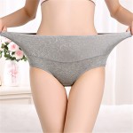 Plus Size Hip Up Waist Slim High Waist Jacquard Soft Cotton Briefs