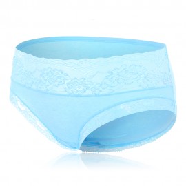 Lace Thread Jacquard Breatnable Mid Waist Soft Cotton Briefs