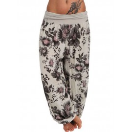 Women Floral Print Loose Casual Full Length Sport Pants