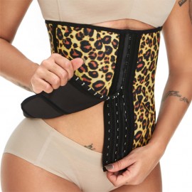 Plus Size Leopard Latex Waist Trainer Underbust Shapewear