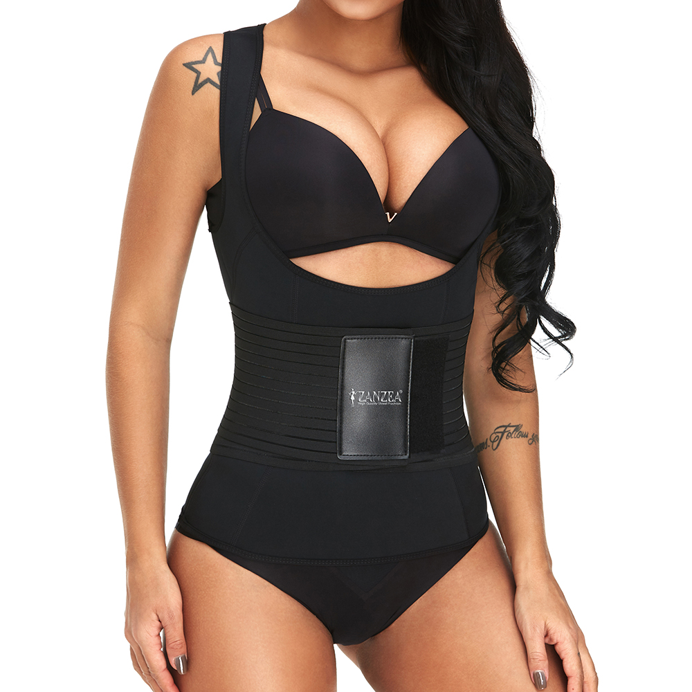 Neoprene Open Bust Tummy Control Waist Trainer Vest Shapewear