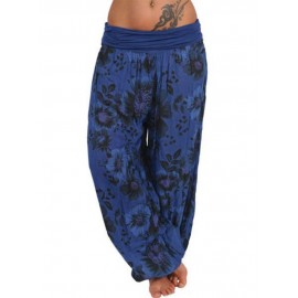 Women Floral Print Loose Casual Full Length Sport Pants