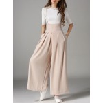 Women Sleeveless Straps Loose Casual Wide Leg Pants