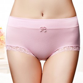 Thread Lace Edge Pure Cotton Crotch Seamless Briefs