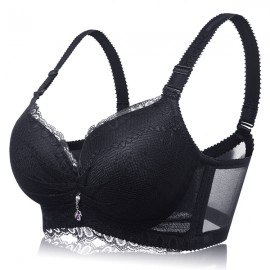 Deep Plunge Wireless Mid Thick Padded Push Up Sexy Bra