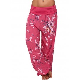 Casual Women Wide Leg Floral Print Trouser Pants