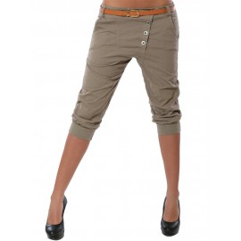 Women Solid Color Stretch Skinny 3/4 Length Cropped Trousers Pencil Pants