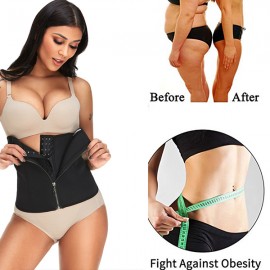 Neoprene Waist Trainer Front Zipper Hook Double Fixed Shapewear