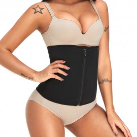 Neoprene Waist Trainer Front Zipper Hook Double Fixed Shapewear