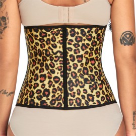 Plus Size Leopard Latex Waist Trainer Underbust Shapewear