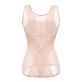 Breathable Lace Translucent Push Up Chest Waist Slim Vest Shapewear