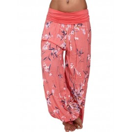 Casual Women Wide Leg Floral Print Trouser Pants