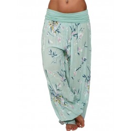 Casual Women Wide Leg Floral Print Trouser Pants