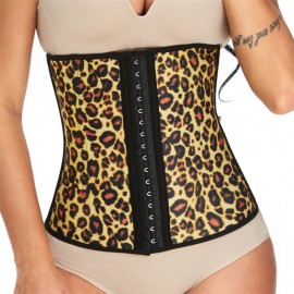 Plus Size Leopard Latex Waist Trainer Underbust Shapewear