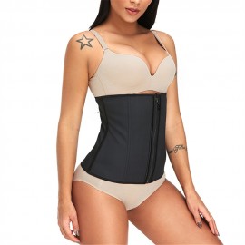 Double Fixed Plus Size Latex Waist Trainer With Zipper Shapewear