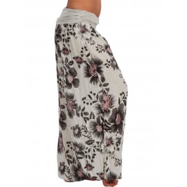 Women Floral Print Loose Casual Full Length Sport Pants