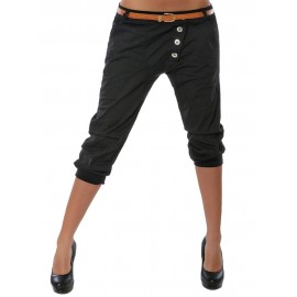 Women Solid Color Stretch Skinny 3/4 Length Cropped Trousers Pencil Pants