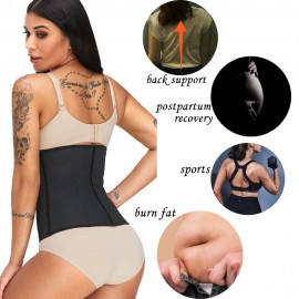 Double Fixed Plus Size Latex Waist Trainer With Zipper Shapewear