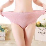 Plus Size Pure Color High Waist Seamless Modal Soft Hip Up Briefs