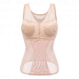 Breathable Lace Translucent Push Up Chest Waist Slim Vest Shapewear