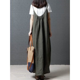 Women Casual Straps Loose Irregular Hem Dress