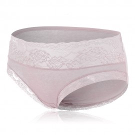 Lace Thread Jacquard Breatnable Mid Waist Soft Cotton Briefs