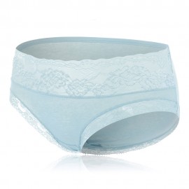 Lace Thread Jacquard Breatnable Mid Waist Soft Cotton Briefs