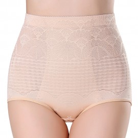 Mesh Hip Up Tummy Control Soft High Waist Jacquard Shaping Panties